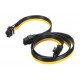 Cablu spliter alimentare placa video pci-e 8 pini tata la 2 x 6+2 pini tata, Active, splitter pcie 6pini 8pini, 60cm + 20cm plat