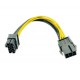 Cablu Active, adaptor alimentare placa video pci-e 6 pini mama la 8 pini tata, extensie pentru sursa, calitate deosebita, 20cm, pcie 6pini 8pini
