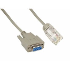 Cablu adaptor DB9 Serial 9 pini RS232 mama la RJ45 retea, Active, convertor rs 232 ethernet, 1.8m