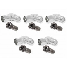 Set 5 Mufa antenă TV tata 90 grade, Active, rf cablu coaxial, conectori legatură inclusi
