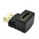 Adaptor / Mufa HDMI unghi 90 grade, ACTIVE, mama-tata, negru, contacte aurite, ambalaj individual