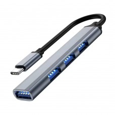 Hub USB-C la 4 porturi usb 3.0, Active, adaptor/ multiplicator OTG, type-c, 5 GB/S, cablu 15cm