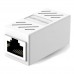 Adaptor / Mufa de prelungire cablu retea cat6, UTP / FTP / RJ45, Active, mama-mama, alb/negru, prelungitor cablu internet cat.6 gigabit coupler, contacte aurite