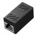 Adaptor / Mufa de prelungire cablu retea cat6, UTP / FTP / RJ45, Active, mama-mama, alb/negru, prelungitor cablu internet cat.6 gigabit coupler, contacte aurite
