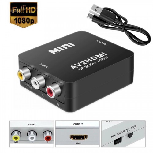 Adaptor AV la HDMI, Active, Full HD, convertor 3 x RCA analog la hdmi