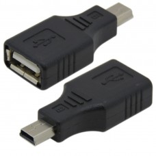 Adaptor miniUSB tata la USB 2.0 mama, compatibil cu dispozitive cu port mini USB 5 pini si functie OTG, inclusiv casa de marcat Datecs