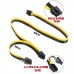 Cablu spliter alimentare placa video pci-e 8 pini tata la 2 x 6+2 pini tata, Active, pcie 6pini 8pini, 60cm + 20cm plat