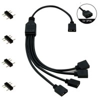 Cablu multiplicator/ spliter Y pentru conectare a 4 ventilatoare RGB 3 pini 5V, 25cm