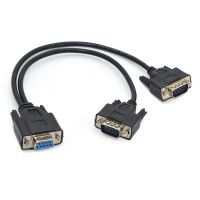 Cablu spliter port Serial 9 pini, Active, RS 232 mama la 2 tata, convertor serial la casa marcat datecs, POS, scaner si alte dispozitive rs232