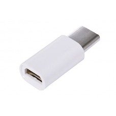 Adaptor mufa incarcare Micro usb la USB 3.1 Type-C, Active, alimentare microUSB mama - Type C tata, incarcator telefon, alb 
