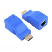 Extensie prelungire HDMI prin 1 cablu retea RJ45, Active, prelungitor HDMI prin lan, HDMI tata la RJ45 mama, pentru monitor videoproiector, tv si alte dispozitive HD 