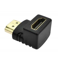 Adaptor / Mufa HDMI unghi 90 grade, ACTIVE, mama-tata, negru, contacte aurite, ambalaj individual