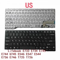 Tastatura laptop, Active, compatibila Fujitsu Lifebook E733 E734 E743 E744 U745 E546 E547 E544 E736 E746 T725 T726, US, negru